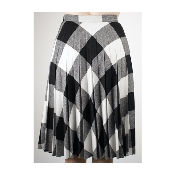 Vintage 1960’s Wool Pleated Gingham Full Skirt - Picture 3 of 3